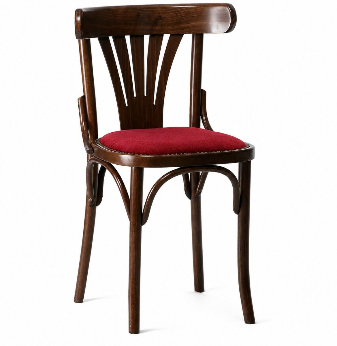 Chaise bistrot bois courbé en hêtre massif avec assise personnalisée pour restaurant professionnel.