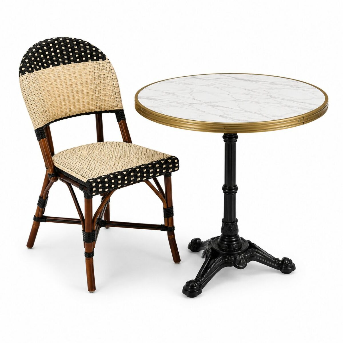 Chaise bistrot rotin CT CELESTINE vue de dessus