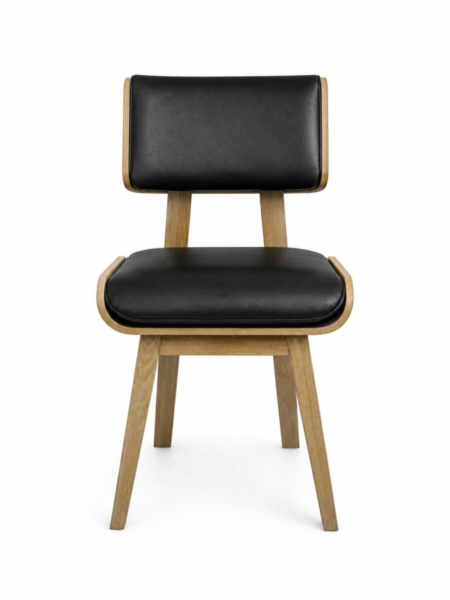 Chaise design en bois avec assise rembourrée
