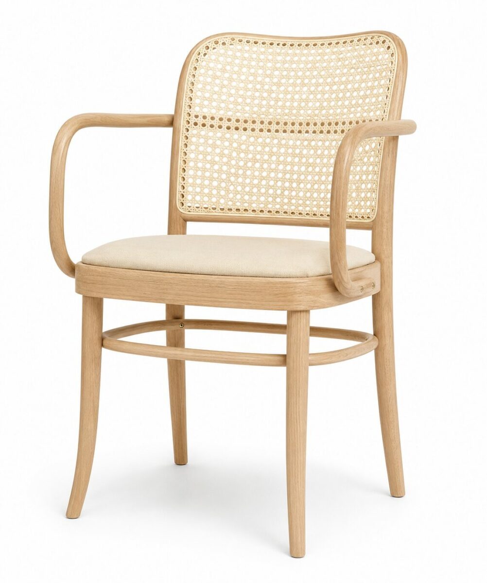 Chaise cannée en bois massif - ALESIA – Image 2