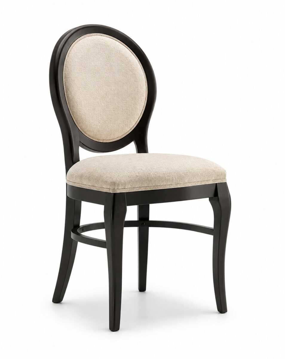Chaise dossier médaillon LOUIS A en bois massif