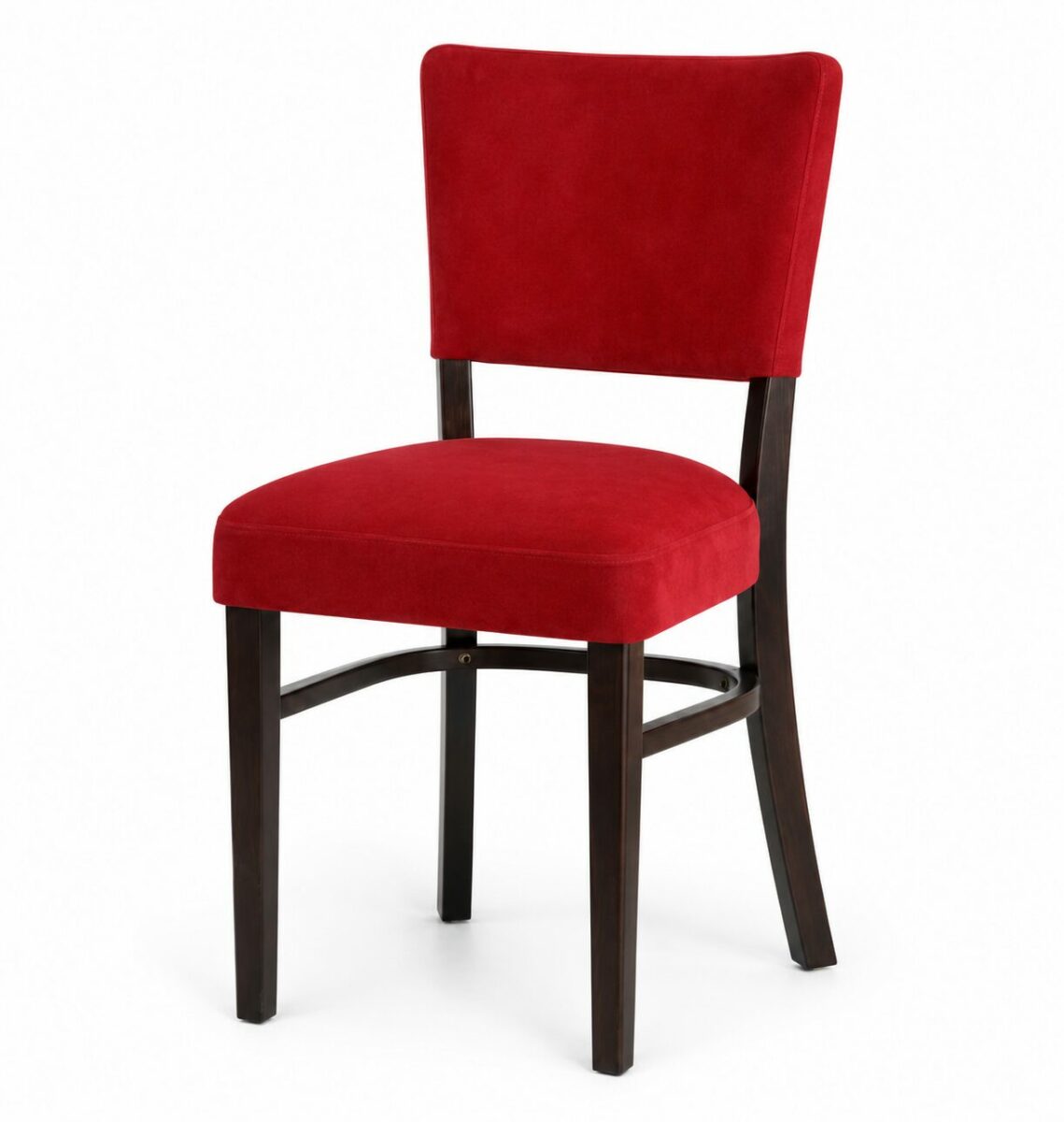 Chaise restaurant velours rouge DANUBE en hêtre massif pour restaurants, hôtels et brasseries.