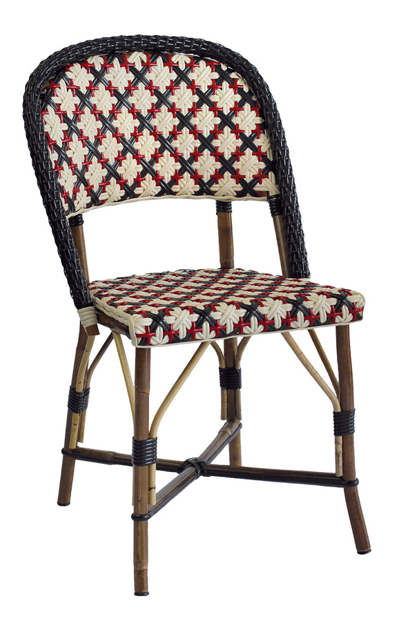 Chaise rotin bistrot MALACCA avec structure en rotin naturel pour restaurant professionnel.