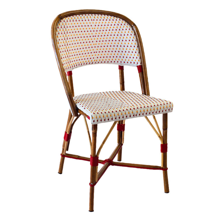 Chaise pour terrasse VERSAILLE vue de face au tressage pois