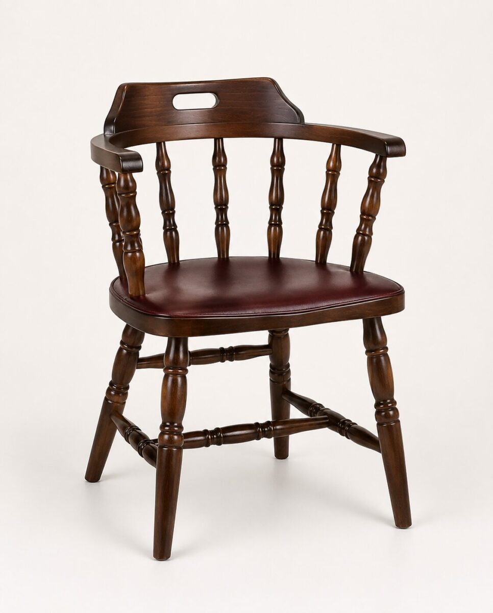 Fauteuil bistrot en bois massif avec accoudoirs