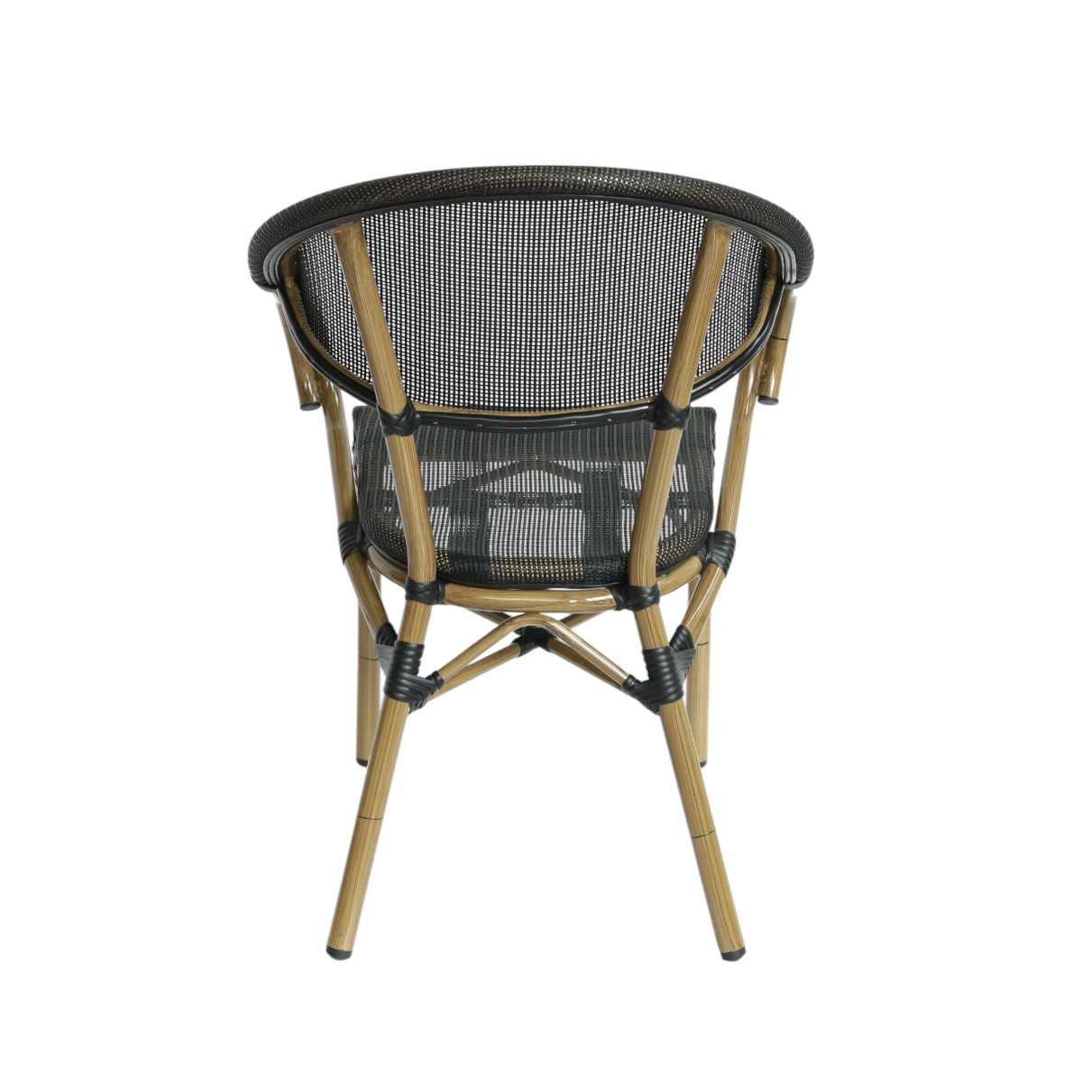 Fauteuil bistrot extérieur avec accoudoirs conçu pour les terrasses professionnelles CHR.