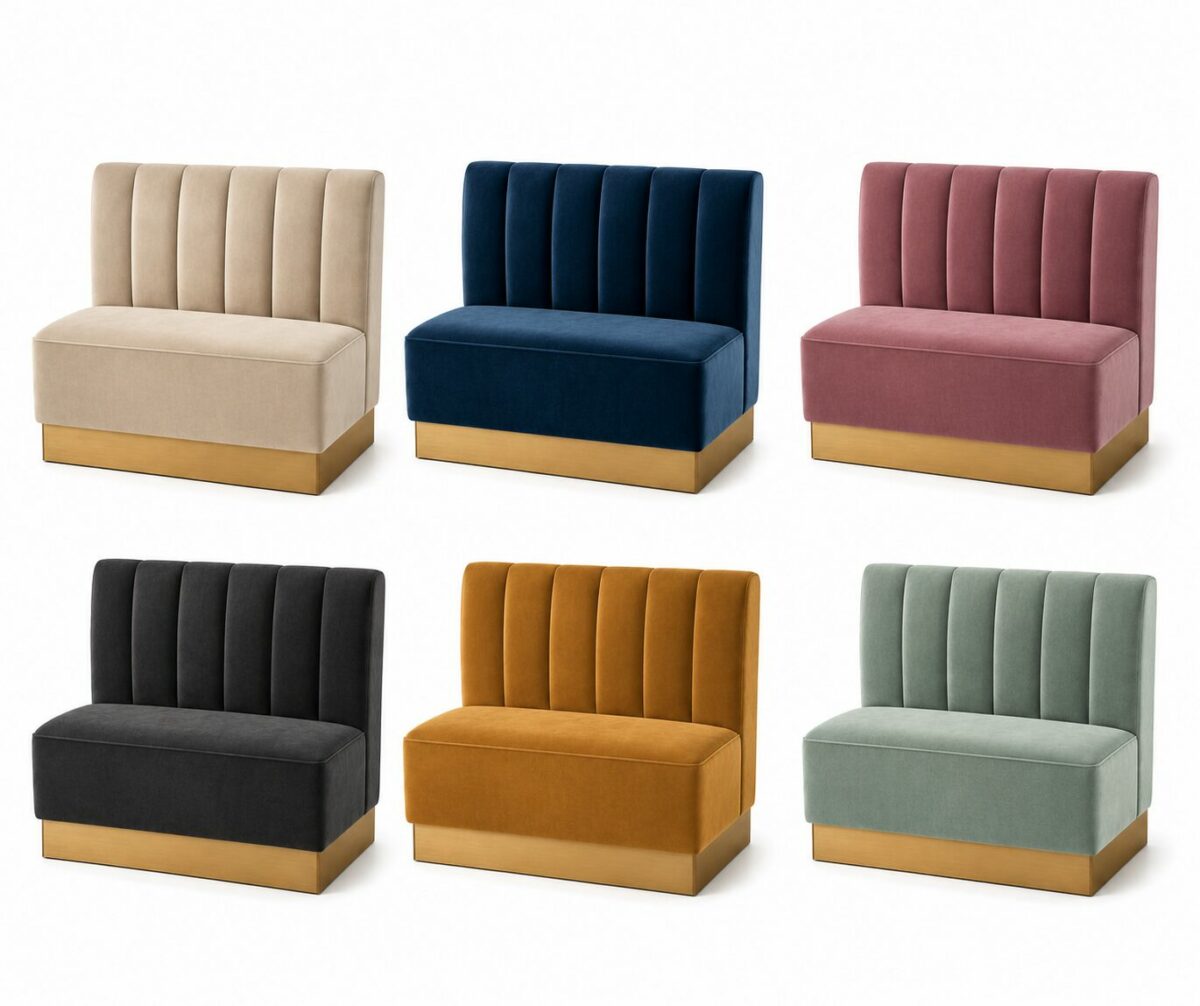 Banquette restaurant velours haut de gamme personnalisable