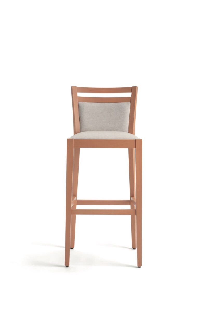 tabouret de bar bois et tissu vue de face