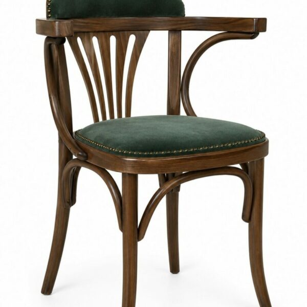Chaise bistrot avec accoudoir en bois massif
