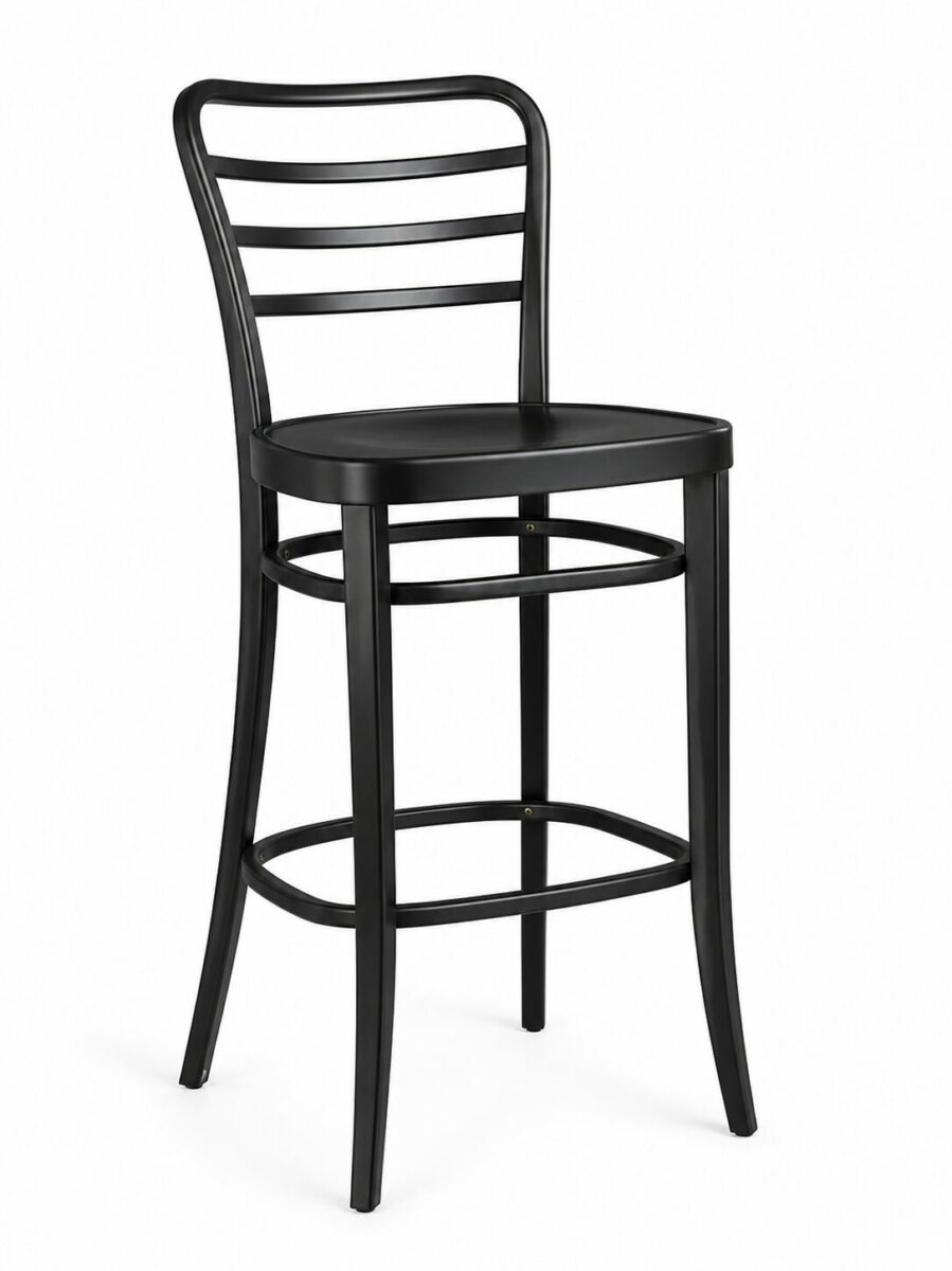 Tabouret restaurant en bois massif avec repose-pieds