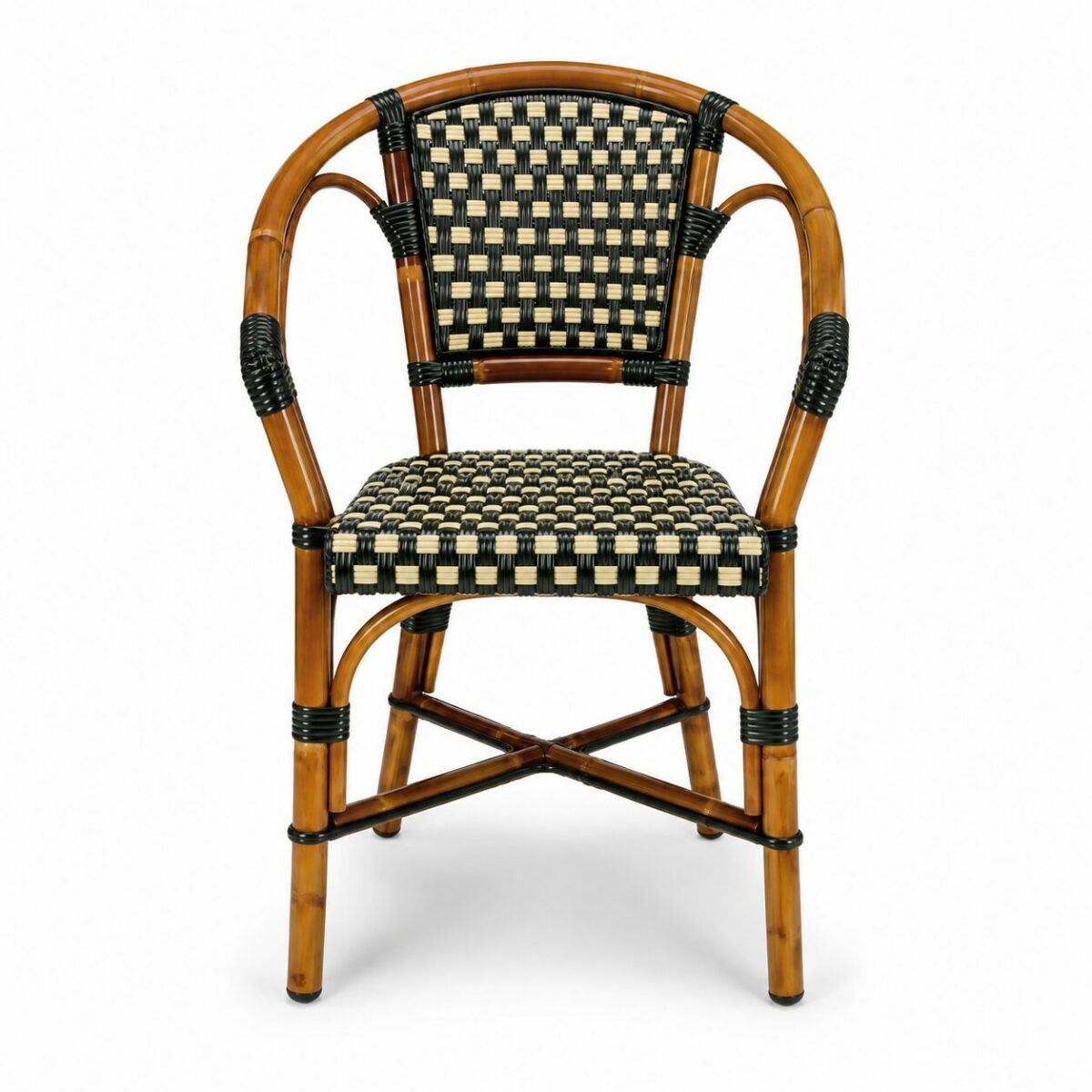 Fauteuil en rotin tressé style bistrot parisien