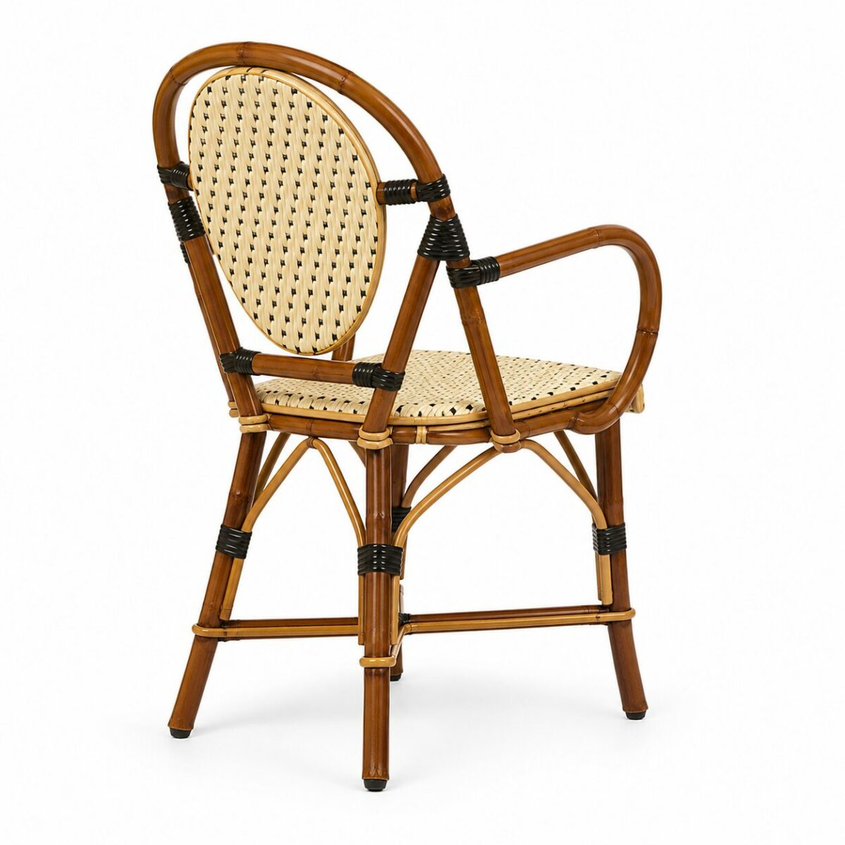 Fauteuil rotin design professionnel vue de dos