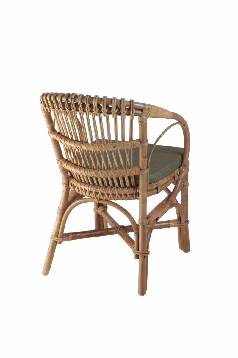 Fauteuil rotin haut de gamme vue de face