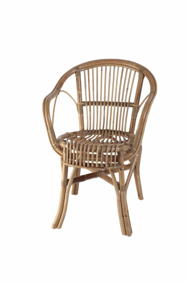 Fauteuil rotin intérieur vue de face