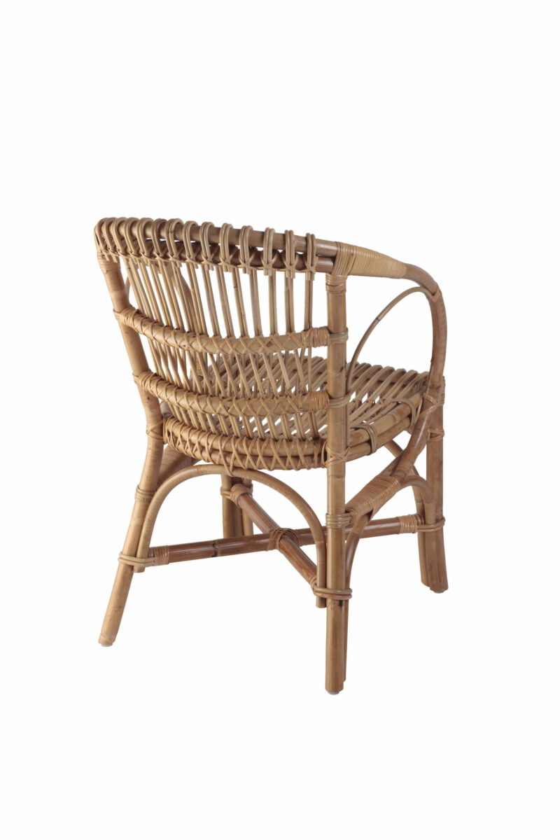 Fauteuil en Manau tressé vue de dos