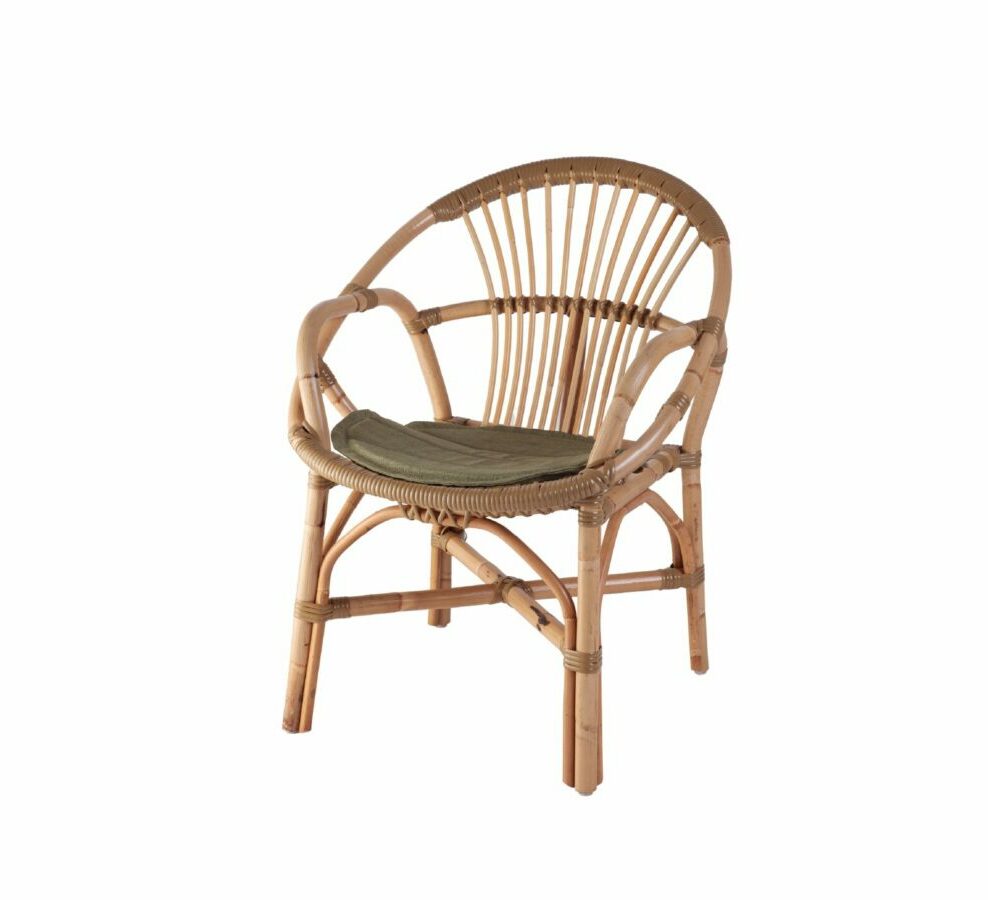 Fauteuil Mykonos en rotin vue arrière
